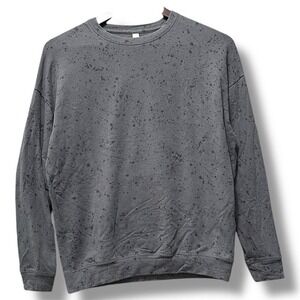Athleta Women's XS Gray Splatter Crewneck Sweatshirt Oversized Normcore‎ Casual
